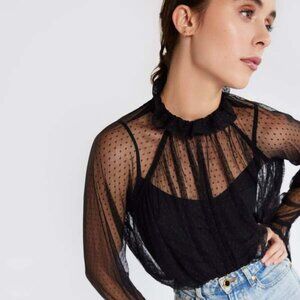 Anthropologie x Mille Chantal Top – Black Tulle